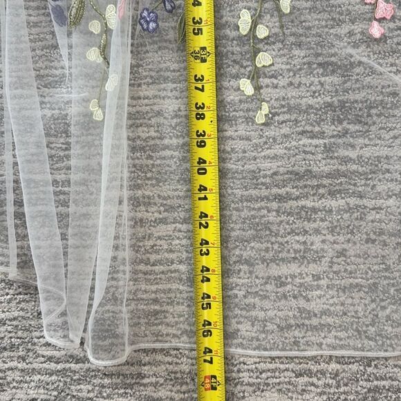 New Anthropologie Self Contrast Floral Appliqué Duster One Size - Picture 7 of 11